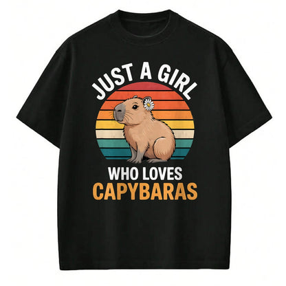 Cute Capybara Shirt, Funny Capybara Unisex T-Shirt/Hoodie/Sweatshirt HLT00 - Girls Capybara T-Shirt (1)