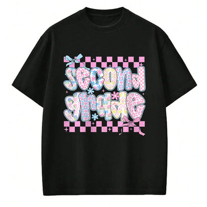 Best Student Shirt, Funny Back To School UnisexT-Shirt/Hoodie/Sweatshirt HLT00 - Second 2nd Grade Coquette Bow Back to School Teacher Girls T-Shirt