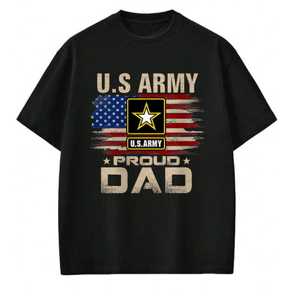 Gift for Dad Shirt, Funny Dad Unisex T-Shirt/Hoodie/Sweatshirt HLT00 – Vintage U.S Army Proud Dad With American Flag T-Shirt