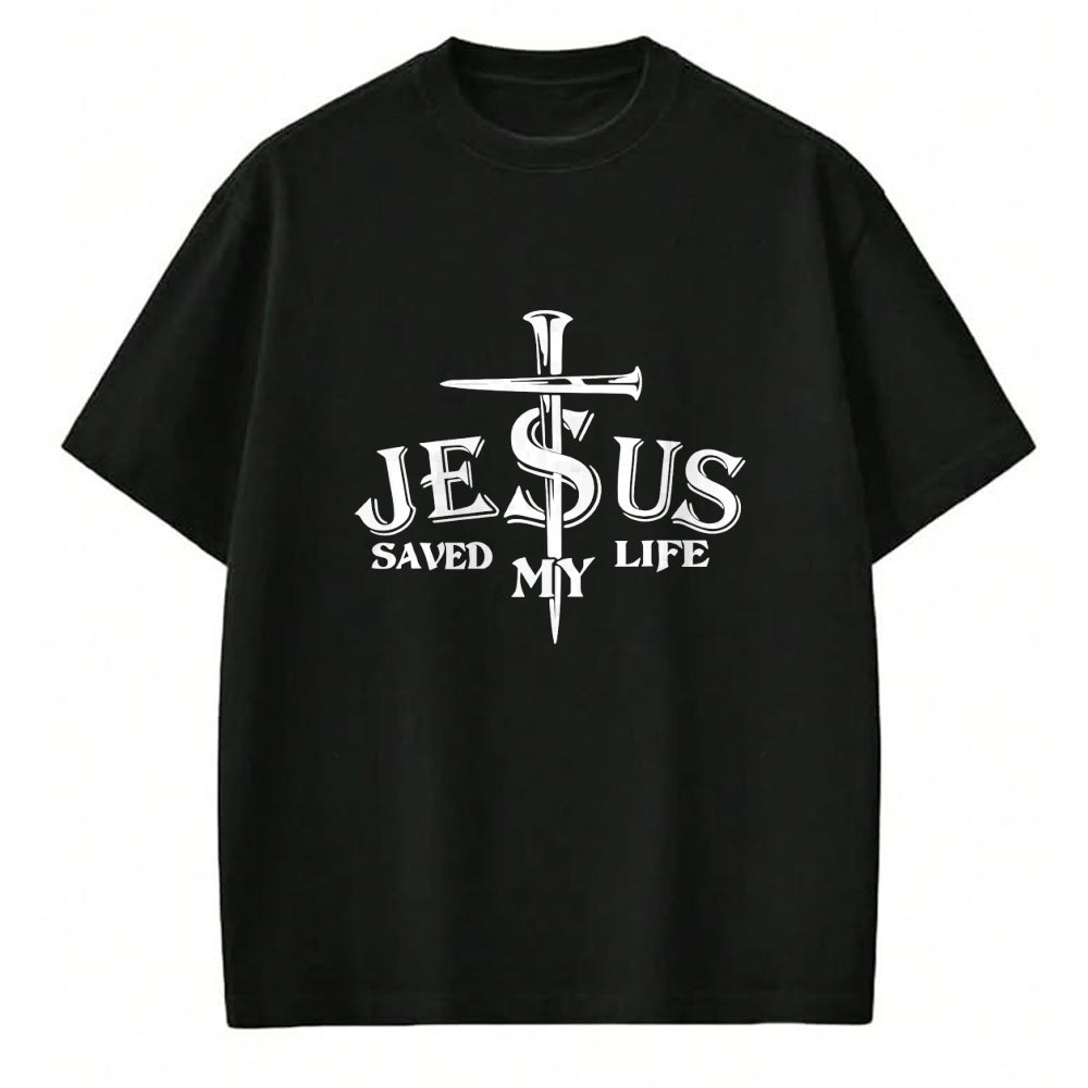 Christian Tee, Christian Faith Unisex T-Shirt/Hoodie/Sweatshirt HLT00 - Jesus Cross Christ Saved My Life Quote Saying Christian T-Shirt