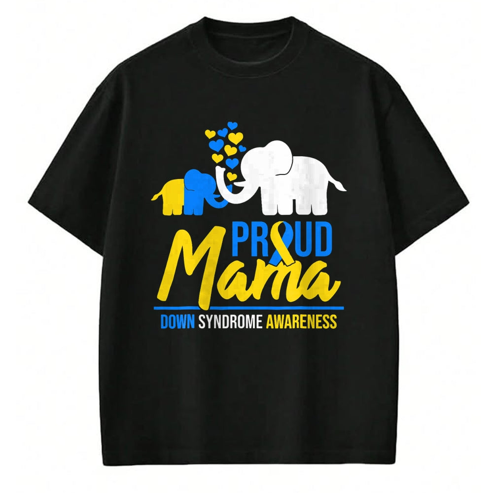 Gift for Mom Shirt, Funny Mom Unisex T-Shirt/Hoodie/Sweatshirt HLT00 - Proud Bear Mama Down Syndrome Awareness Women T21 Mom T-Shirt