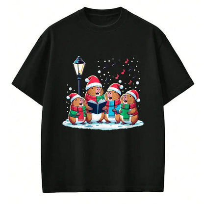 Cute Capybara Shirt, Funny Capybara Unisex T-Shirt/Hoodie/Sweatshirt HLT00 - Festive Winter Capybara Christmas T-Shirt