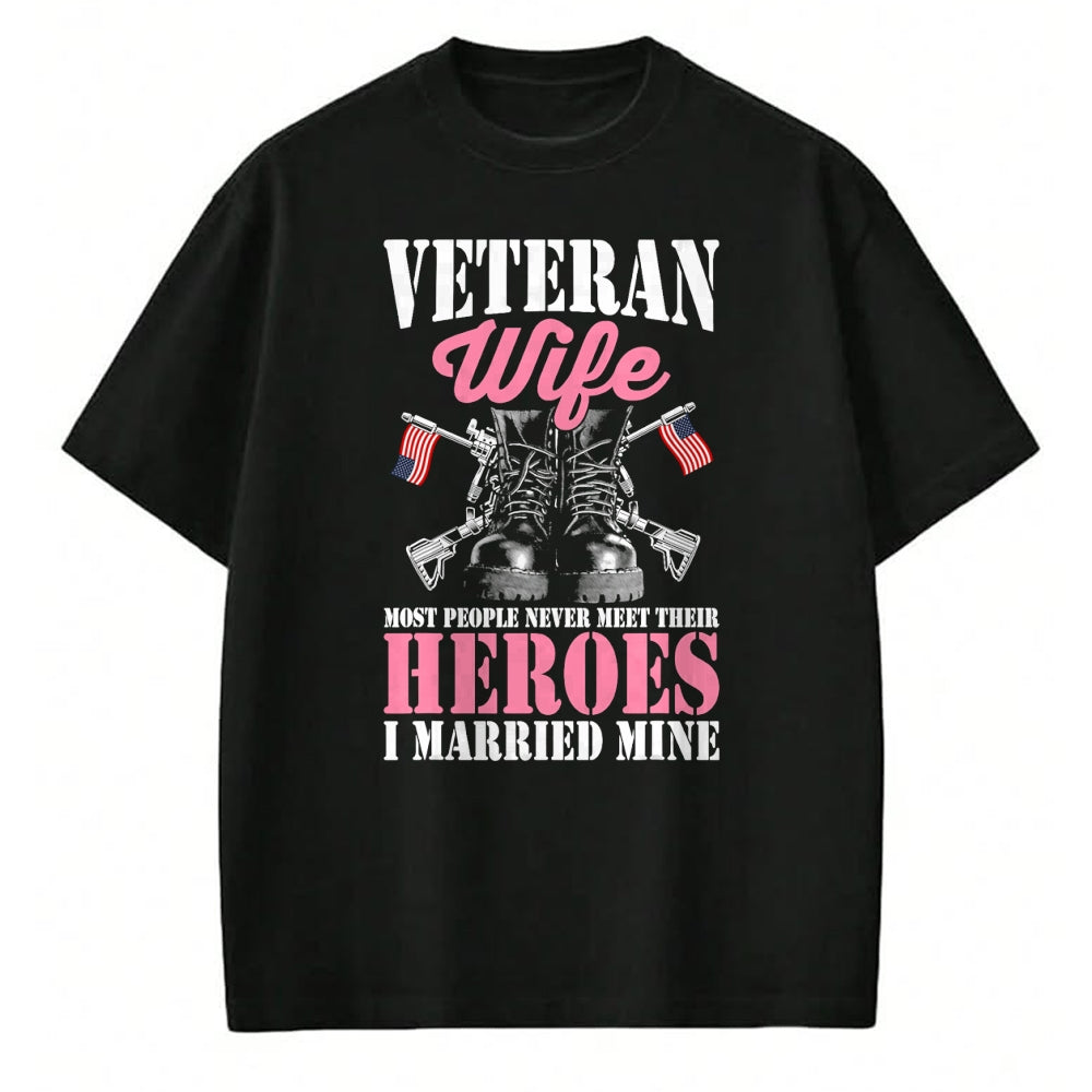 Best Wife Shirt, Wife and Husband Unisex T-Shirt/Hoodie/Sweatshirt HLT00 - Gift for wife T shirt, lucky wife   Veteran Wife Married Mine Proud Military Veteran Husband T-Shirt