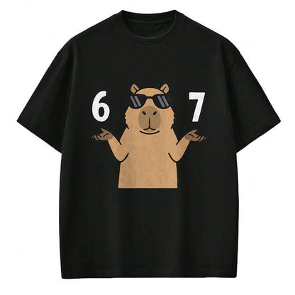 Cute Capybara Shirt, Funny Capybara UnisexT-Shirt/Hoodie/Sweatshirt HLT00 - 67 Meme Capybara Shirt 6 7 Hand Gesture Kids Slang Six Seven T-Shirt