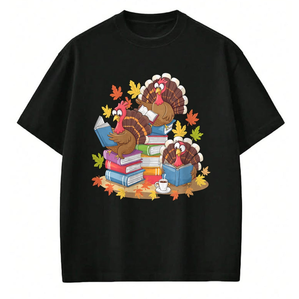 Best Thanksgiving Family Shirt , Funny Thanksgiving UnisexT-Shirt/Hoodie/Sweatshirt HLT00 - Turkey Reading Books Fall Season Thanksgiving Teacher Book T-Shirt