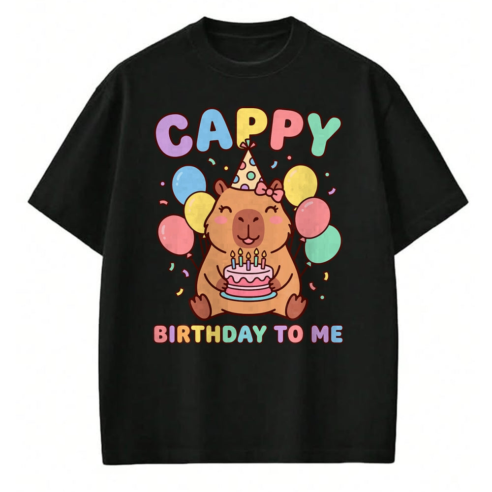 Cute Capybara Shirt, Funny Capybara UnisexT-Shirt/Hoodie/Sweatshirt HLT00 - Cappy Birthday to Me Happy Birthday T-Shirt