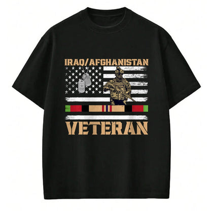 Proud Veteran Shirt, Funny Veteran UnisexT-Shirt/Hoodie/Sweatshirt HLT00 - Afghanistan Iraq Veteran Flag Soldier T-Shirt