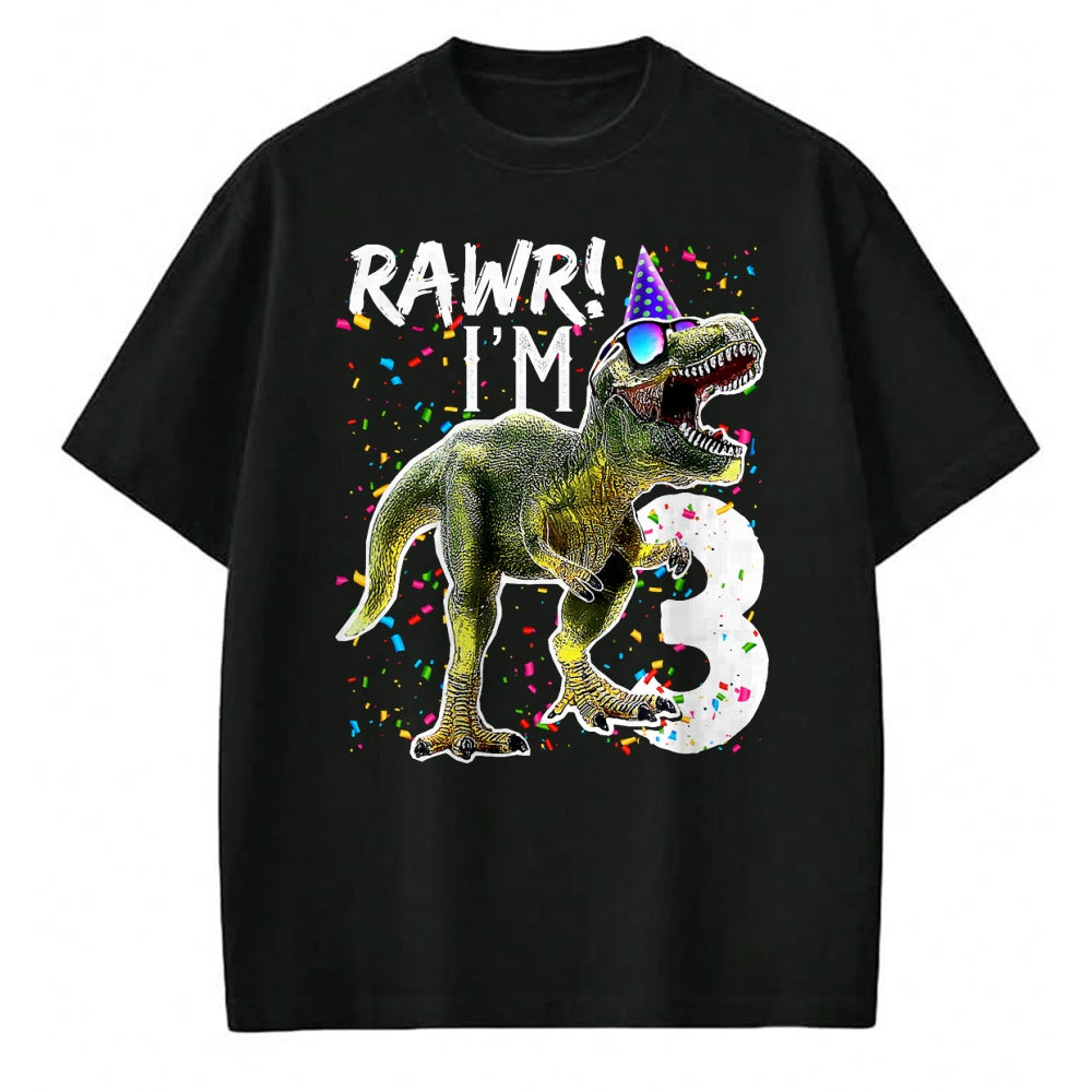 Best Dinosaur Lover Shirt, Funny Dinosaur UnisexT-Shirt/Hoodie/Sweatshirt HLT00 - Rawr I_m 3 3rd Birthday T Rex Dinosaur Party Gift for Boys T-Shirt