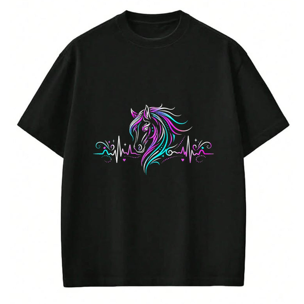 Best Horse Lover Shirt , Funny Horse UnisexT-Shirt/Hoodie/Sweatshirt HLT00 - Horse Head with Heartbeat Line Art T-Shirt