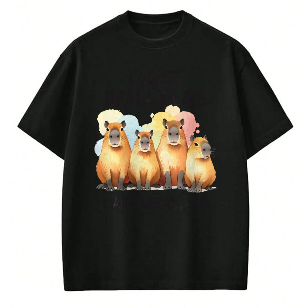 Cute Capybara Shirt, Funny Capybara Unisex T-Shirt/Hoodie/Sweatshirt HLT00 - Funny Capybara Long Sleeve T-Shirt (3)