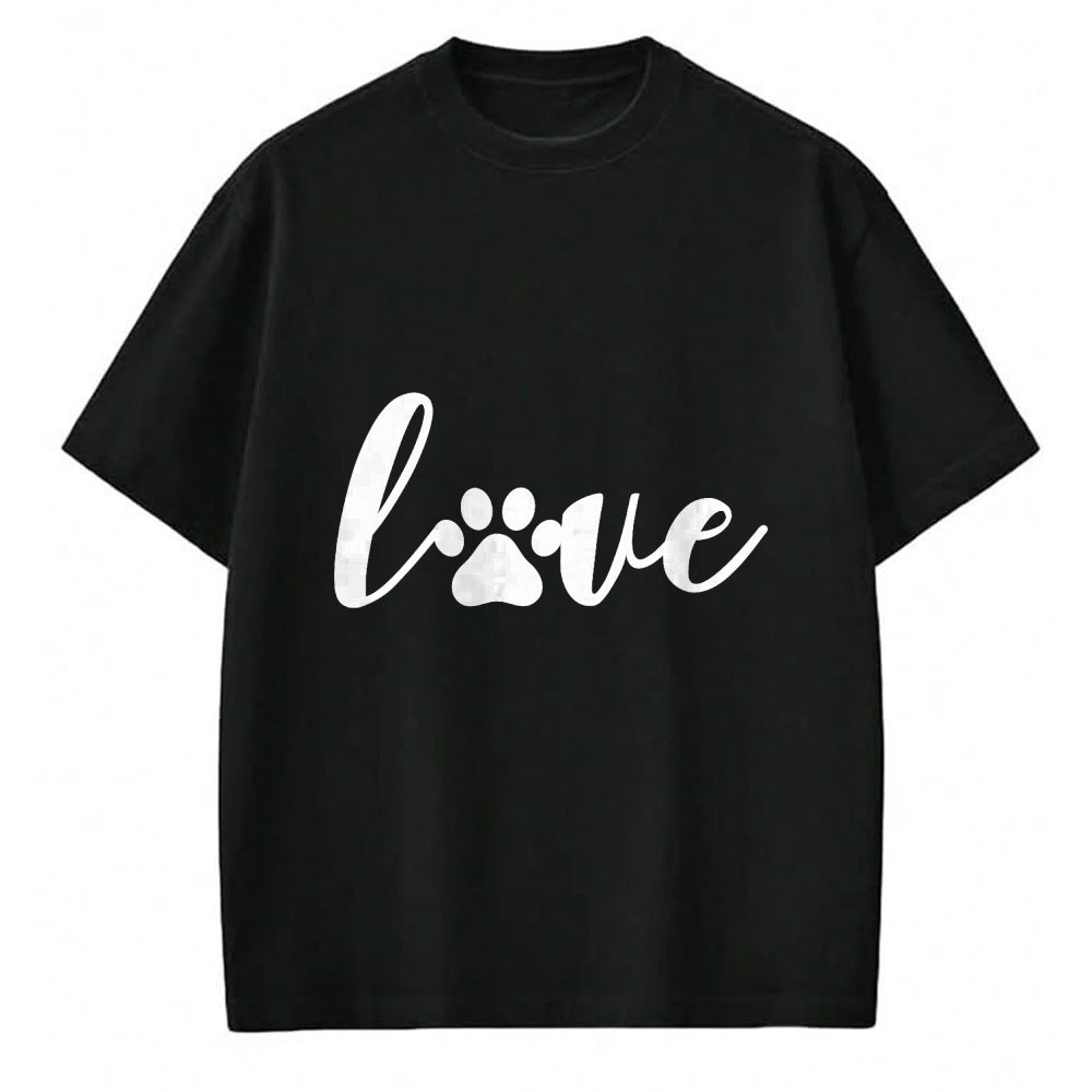 Cat Love Shirt, Funny Cat Lover Gift UnisexT-Shirt/Hoodie/Sweatshirt HLT00 - Paw Print Love Heart Funny Cool Dog Cat Mom Pet Animal Lover T-Shirt Small