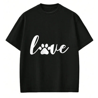 Cat Love Shirt, Funny Cat Lover Gift UnisexT-Shirt/Hoodie/Sweatshirt HLT00 - Paw Print Love Heart Funny Cool Dog Cat Mom Pet Animal Lover T-Shirt Small