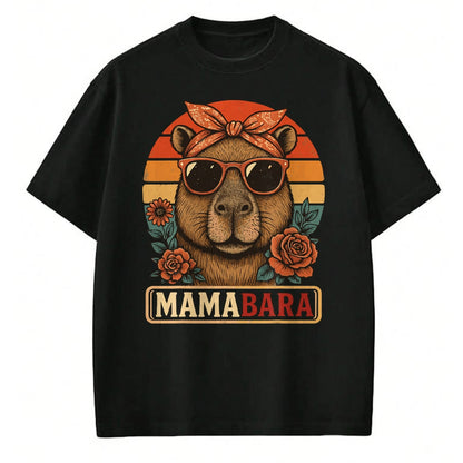 Cute Capybara Shirt, Funny Capybara Unisex T-Shirt/Hoodie/Sweatshirt HLT00 - Mamabara Capybara Mother T-Shirt (1)