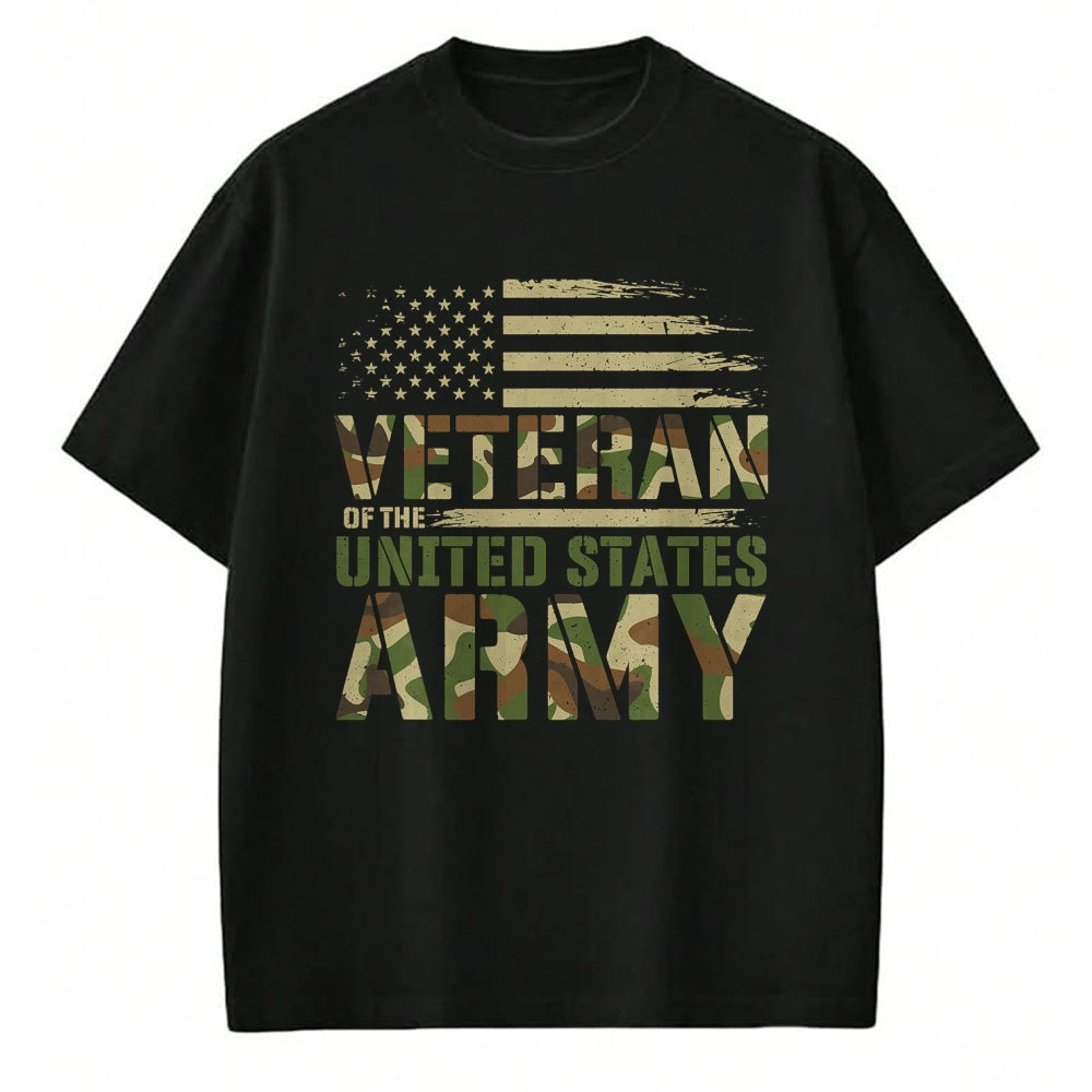 Proud Veteran Shirt, Funny Veteran UnisexT-Shirt/Hoodie/Sweatshirt HLT00 - Veteran of The United States Army Patriotic Camo Military T-Shirt