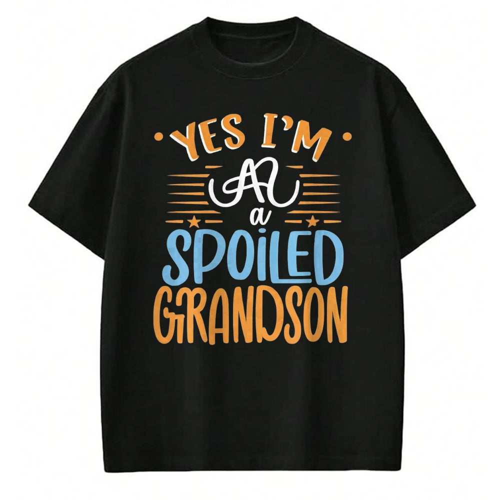 Best Grandma Shirt, Proud Grandma Unisex T-Shirt/Hoodie/Sweatshirt HLT00 - yes I'm a spoiled grandson T-Shirt (5)