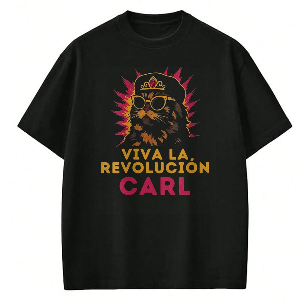 Cat Love Shirt, Funny Cat Lover Gift UnisexT-Shirt/Hoodie/Sweatshirt HLT00 - Women_s Viva La Revolucion Carl Funny Cat V-Neck T-Shirt