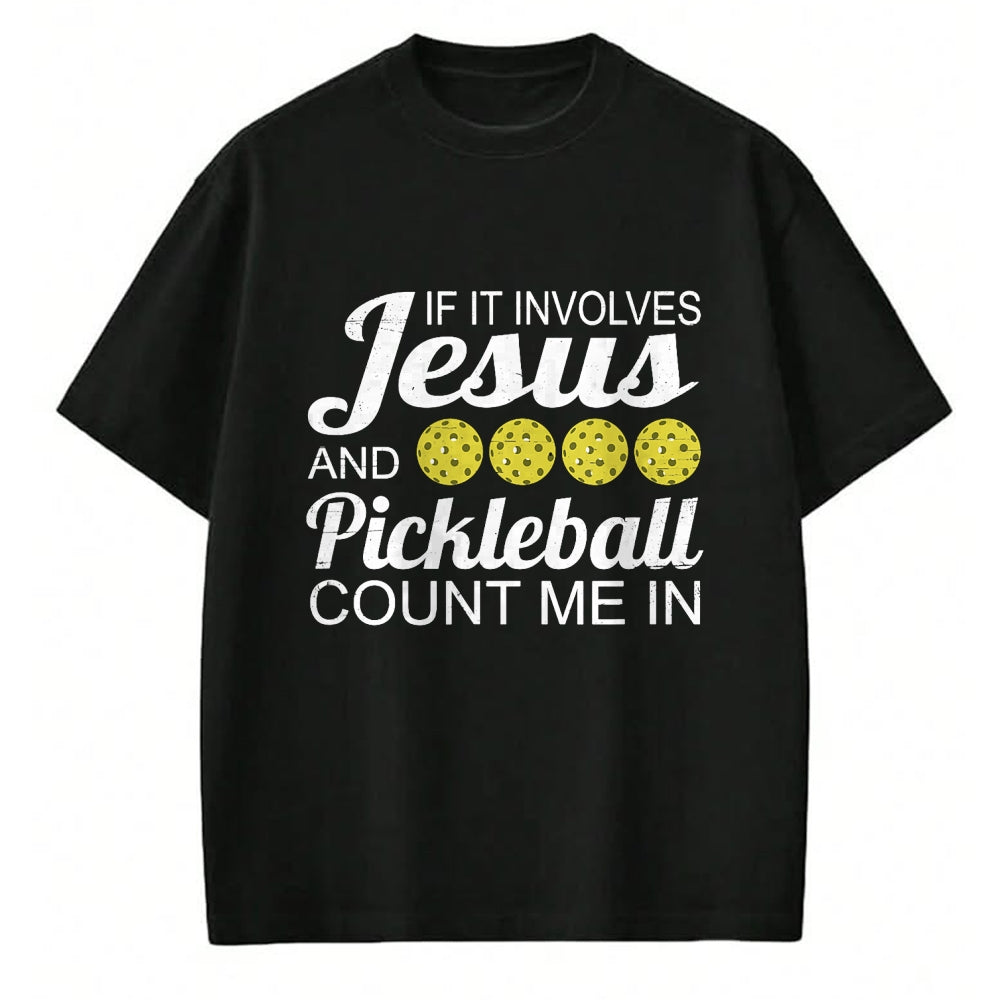 Funny Pickleball Shirt, Pickleball Lover Unisex T-Shirt/Hoodie/Sweatshirt HLT00 - Distressed Jesus Pickleball Player Worship Church Graphic T-Shirt