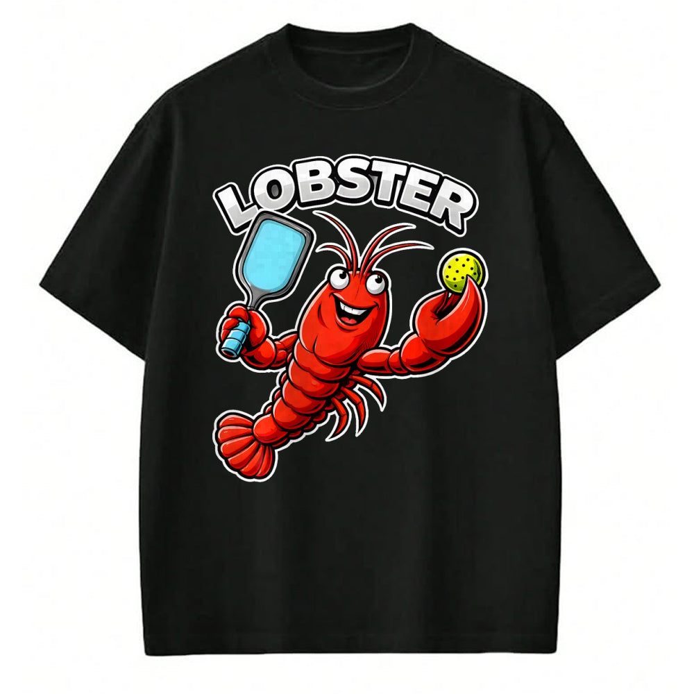 Funny Pickleball Shirt, Pickleball Lover Unisex T-Shirt/Hoodie/Sweatshirt HLT00 - Funny Pickleball Lobster Paddle Player T-Shirt