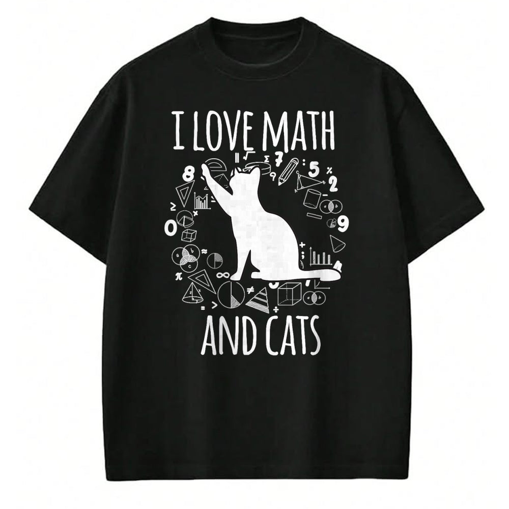 Cat Love Shirt, Funny Cat Lover Gift UnisexT-Shirt/Hoodie/Sweatshirt HLT00 - Math Nerd Math Teacher Cat Lover I Love Math And Cats T-Shirt