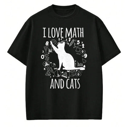 Cat Love Shirt, Funny Cat Lover Gift UnisexT-Shirt/Hoodie/Sweatshirt HLT00 - Math Nerd Math Teacher Cat Lover I Love Math And Cats T-Shirt