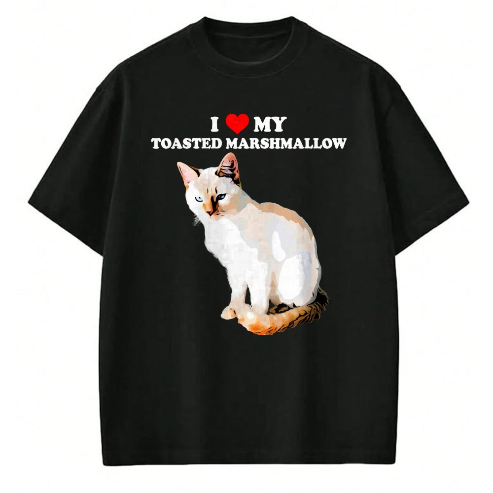 Cat Love Shirt, Funny Cat Lover Gift UnisexT-Shirt/Hoodie/Sweatshirt HLT00 - I Love My Toasted Marshmallow Flame Point Siamese Cat Kitten T-Shirt (1)