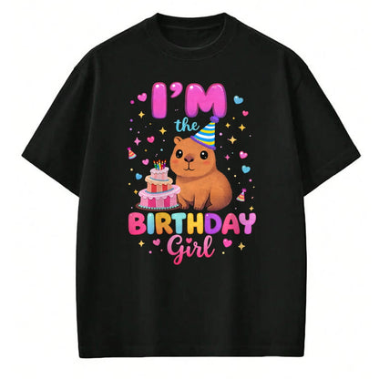 Cute Capybara Shirt, Funny Capybara Unisex T-Shirt/Hoodie/Sweatshirt HLT00 - Capybara I_m The Birthday Girl Cute Capybara Birthday Party T-Shirt