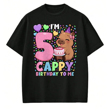 Cute Capybara Shirt, Funny Capybara UnisexT-Shirt/Hoodie/Sweatshirt HLT00 - Capybara Birthday Shirt 5 Kawaii Girl Capybara 5th Birthday T-Shirt
