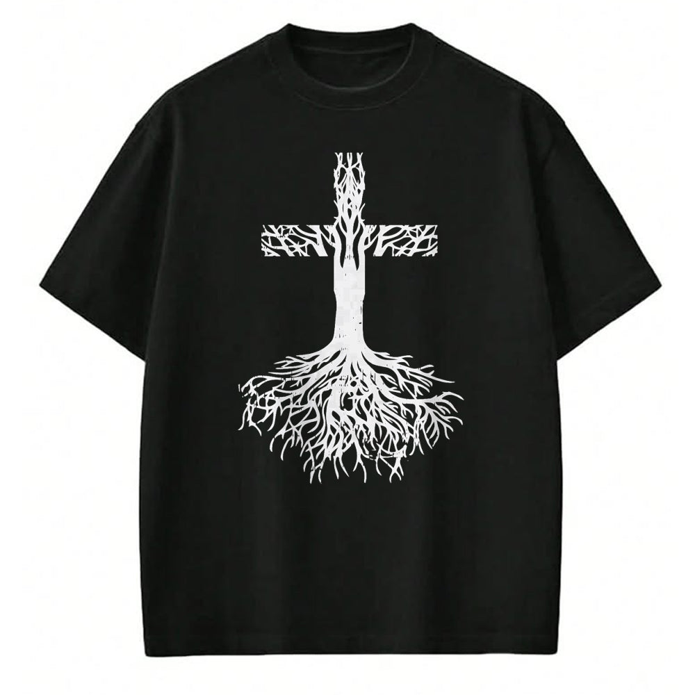 Christian Tee, Christian Faith Unisex T-Shirt/Hoodie/Sweatshirt HLT00 - Cross Roots God Jesus Christ Faith Religious Christian Gift T-Shirt