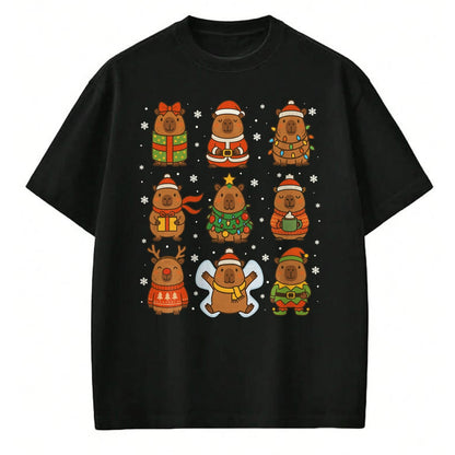 Cute Capybara Shirt, Funny Capybara Unisex T-Shirt/Hoodie/Sweatshirt HLT00 - Cute Christmas Capybara Funny Family Xmas Men Women Kids T-Shirt