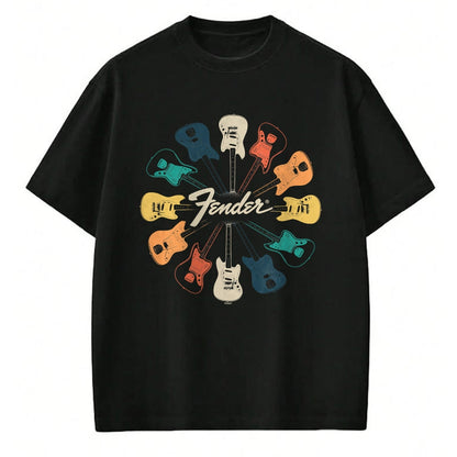 Guitar Lover Shirt, Funny Guitar UnisexT-Shirt/Hoodie/Sweatshirt HLT00 - Fender Retro Guitar Kaleidoscope T-Shirt Small