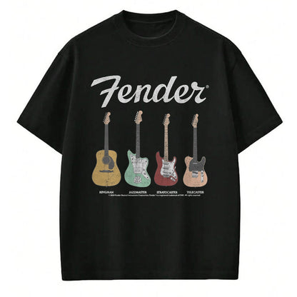 Guitar Lover Shirt, Funny Guitar UnisexT-Shirt/Hoodie/Sweatshirt HLT00 - Fender Vintage Guitar Lineup T-Shirt Small