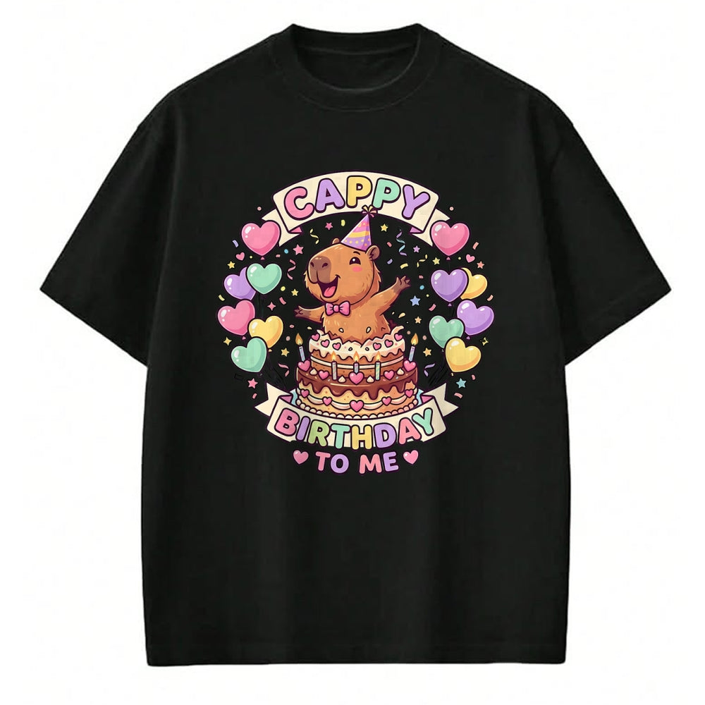 Cute Capybara Shirt, Funny Capybara UnisexT-Shirt/Hoodie/Sweatshirt HLT00 - Capybara Birthday Kawaii Girl Cappy Birthday to Me T-Shirt