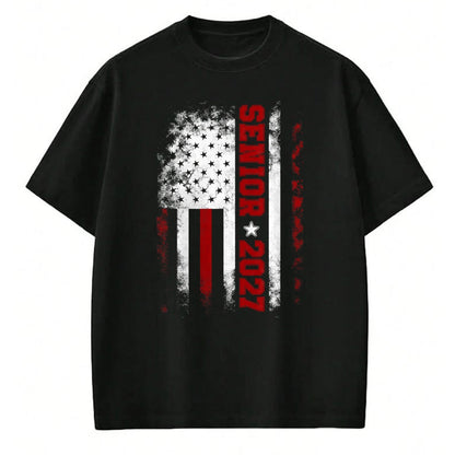 Best Student Shirt, Funny Back To School UnisexT-Shirt/Hoodie/Sweatshirt HLT00 - Senior Class of 2027 Back to High School American USA Flag T-Shirt