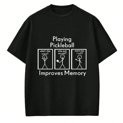 Funny Pickleball Shirt, Pickleball Lover Unisex T-Shirt/Hoodie/Sweatshirt HLT00 - Playing Pickleball Improves Memory Funny Pickleball Player T-Shirt