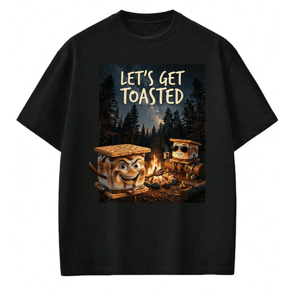 Funny Camping Shirt, Gift For Camping Lover Unisex T-Shirt/Hoodie/Sweatshirt HLT00 - Let_s Get Toasted Camping S_Mores Marshmallow Smores T-Shirt