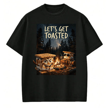 Funny Camping Shirt, Gift For Camping Lover Unisex T-Shirt/Hoodie/Sweatshirt HLT00 - Let_s Get Toasted Camping S_Mores Marshmallow Smores T-Shirt