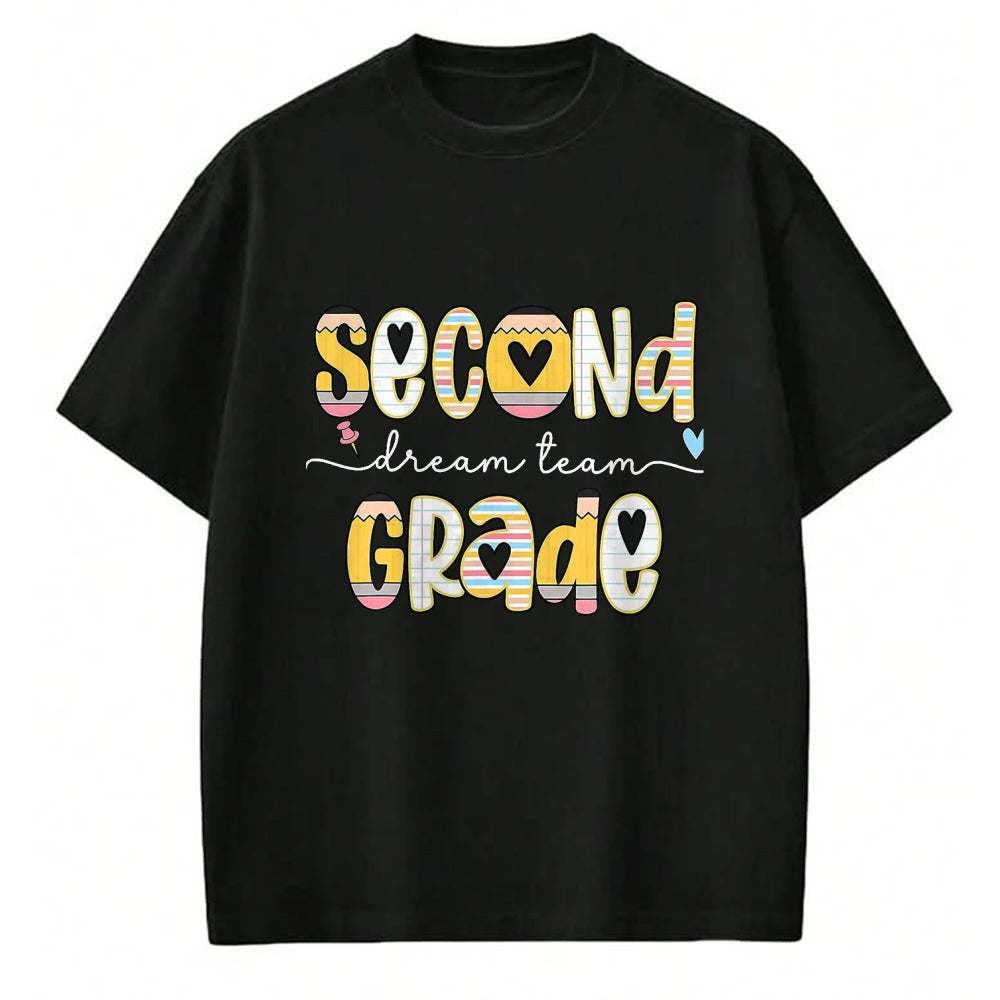 Best Teacher Shirt, Funny Teacher UnisexT-Shirt/Hoodie/Sweatshirt HLT00 - Second Grade Dream Team Back to School 2nd Grade Teacher T-Shirt, Men, Black, 3X-Large