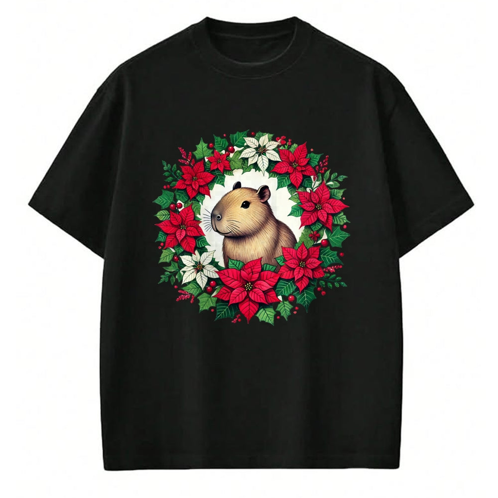 Cute Capybara Shirt, Funny Capybara UnisexT-Shirt/Hoodie/Sweatshirt HLT00 - Capybara Christmas illustration Long Sleeve T-Shirt