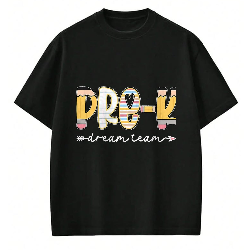 Best Student Shirt, Funny Back To School UnisexT-Shirt/Hoodie/Sweatshirt HLT00 - Pre-K Dream Team Back to School Preschool Teacher Kids T-Shirt, Men, Black, 3X-Large