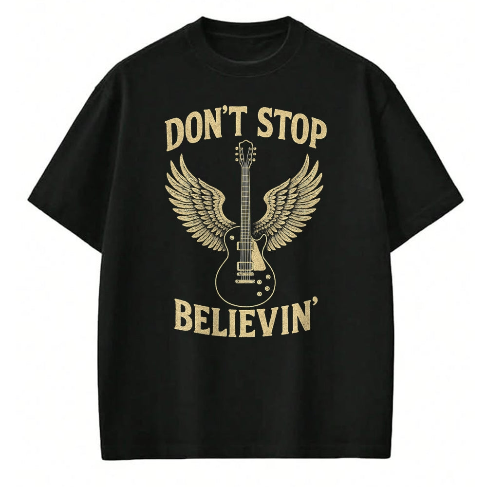 Guitar Lover Shirt, Funny Guitar UnisexT-Shirt/Hoodie/Sweatshirt HLT00 - Don’t Stop Believing 80s 90s Classic Rock Graphic T-Shirt