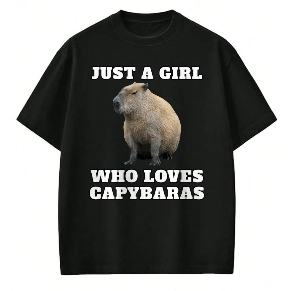 Cute Capybara Shirt, Funny Capybara Unisex T-Shirt/Hoodie/Sweatshirt HLT00 - Just a Girl Who Loves Capybara Long Sleeve T-Shirt