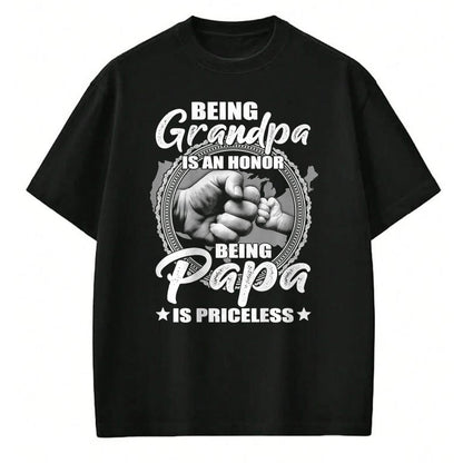 Best Grandpa Shirt, Proud Grandpa Unisex T-Shirt/Hoodie/Sweatshirt HLT00 -Being Grandpa Is An Honor Being PaPa is Priceless (on back) T-Shirt (1)