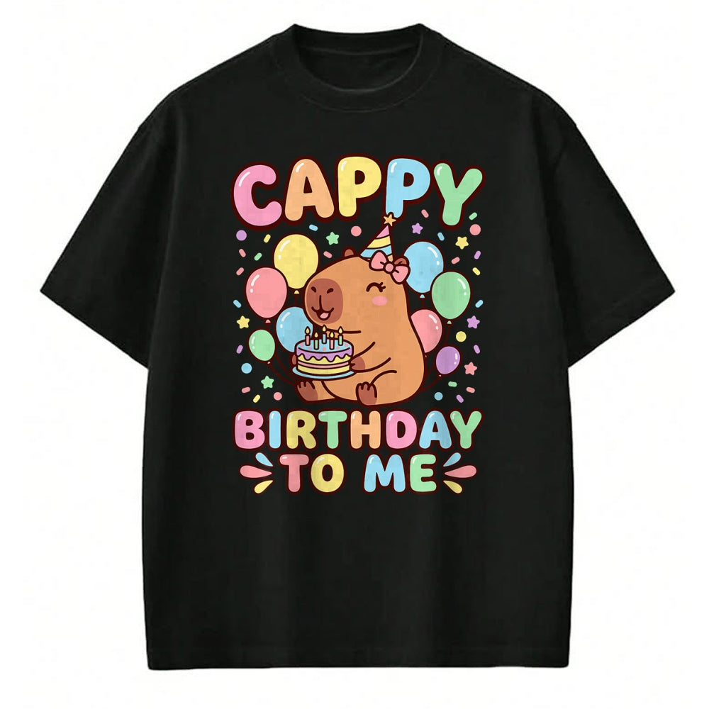 Cute Capybara Shirt, Funny Capybara UnisexT-Shirt/Hoodie/Sweatshirt HLT00 - Cappy Birthday Capybara Birthday to Me T-Shirt