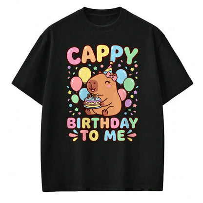 Cute Capybara Shirt, Funny Capybara UnisexT-Shirt/Hoodie/Sweatshirt HLT00 - Cappy Birthday Capybara Birthday to Me T-Shirt