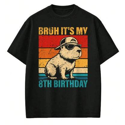 Cute Capybara Shirt, Funny Capybara UnisexT-Shirt/Hoodie/Sweatshirt HLT00 - 8 Year Old Birthday Boy Capybara Bruh It_s My 8th Birthday T-Shirt