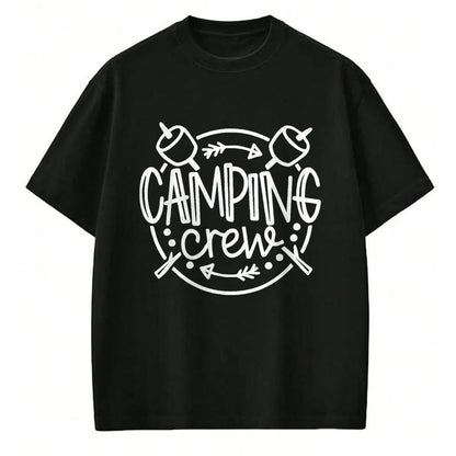 Funny Camping Shirt, Gift For Camping Lover Unisex T-Shirt/Hoodie/Sweatshirt HLT00 - Camping Matching Shirts for Family Camper Group Camping Crew T-Shirt, Women, Black, X-Large