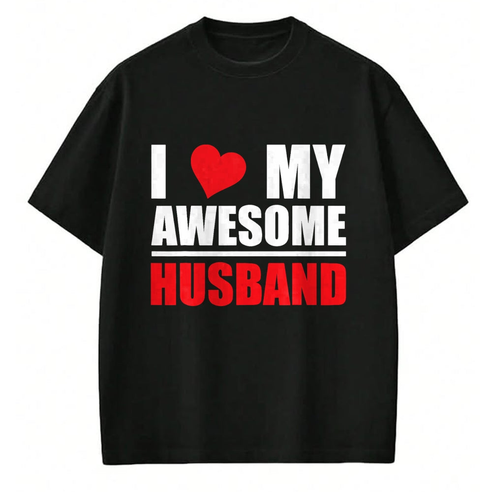 Best Wife Shirt, Wife and Husband Unisex T-Shirt/Hoodie/Sweatshirt HLT00 - I Love My Awesome Husband Romantic Gift for Wife or Husband T-Shirt (1)