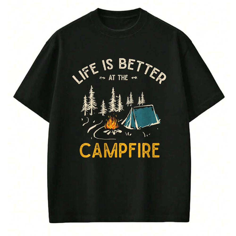 Funny Camping Shirt, Gift For Camping Lover Unisex T-Shirt/Hoodie/Sweatshirt HLT00 - Das Leben ist Besser am Lagerfeuer Funny Camper Camping T-Shirt