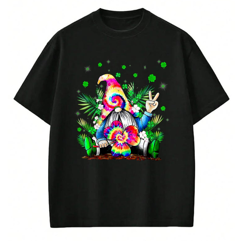 Patrick Day Shirts for Family, Funny Patrick Day shirts, st patrick's day Unisex T-Shirt/Hoodie/Sweatshirt HLT00 - Irish Gnome Tie Dye Shamrock St Patrick Day Peace Love Luck T-Shirt
