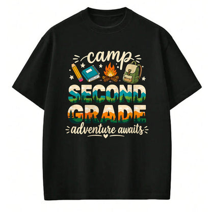 Funny Camping Shirt, Gift For Camping Lover Unisex T-Shirt/Hoodie/Sweatshirt HLT00 - Camp Second Grade Adventure Awaits Girl Teacher Boy Kids T-Shirt